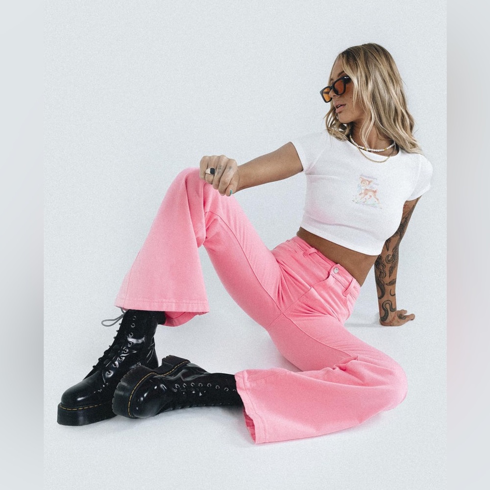 Princess Polly Pink Denim Jeans